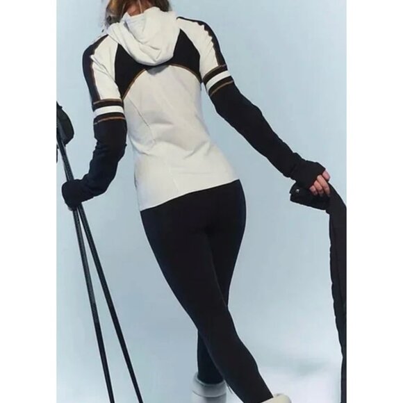 Free People FP Movement Dawn To Dusk Solid Hoodie - ivory combo - XS NWT $118 - Picture 2 of 10